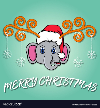 cute elephant head cartoon christmas card cute elephant head cartoon christmas card