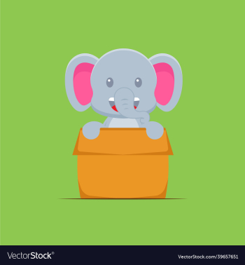 cute elephant playing box cartoon cute elephant playing box cartoon