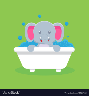 cute elephant take bath cartoon character cute elephant take bath cartoon character