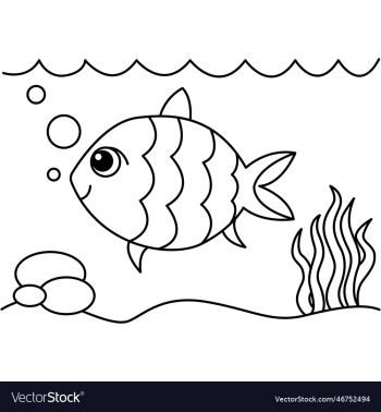 cute fish cartoon coloring page for kids cute fish cartoon coloring page for kids