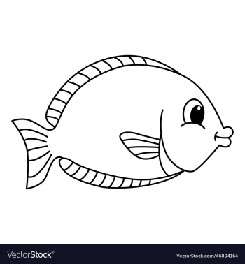 cute fish cartoon coloring page for kids