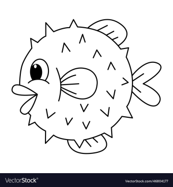 cute fish cartoon coloring page for kids