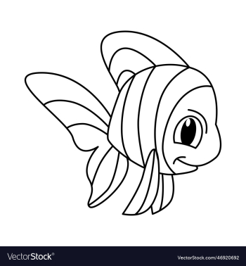 cute fish cartoon coloring page for kids