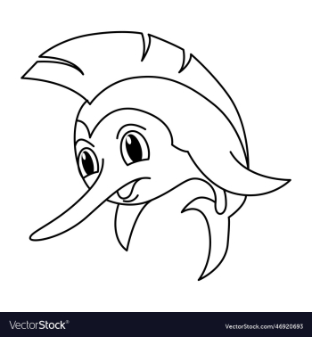 cute fish cartoon coloring page for kids