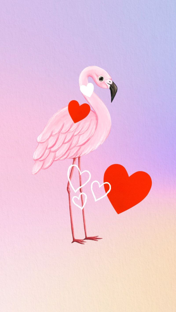 Cute flamingo iPhone wallpaper, gradient | Free Photo Illustration - rawpixel