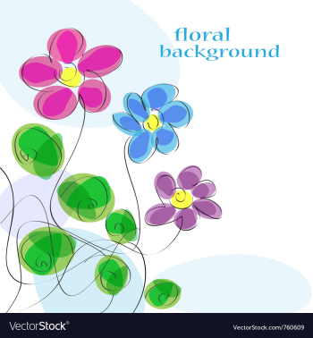 Cute floral background vector image Cute floral background vector image