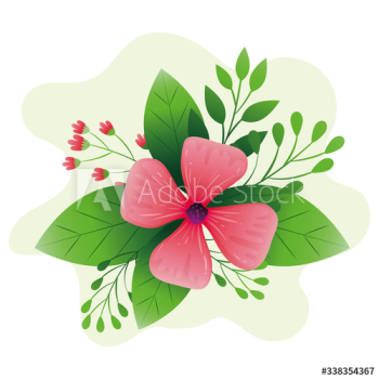 cute flower pink color with leafs design cute flower pink color with leafs design