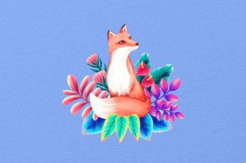 Cute fox background, blue floral | Free Photo Illustration - rawpixel Cute fox background, blue floral | Free Photo Illustration - rawpixel