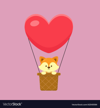 cute fox hot air balloon cartoon cute fox hot air balloon cartoon