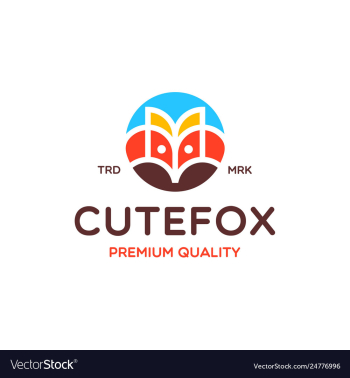 Cute fox logo design vector image Cute fox logo design vector image