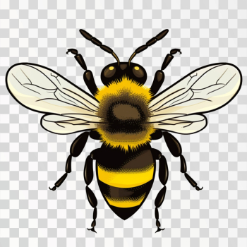 Cute Friendly Bee Cartoon Happy PNG picture