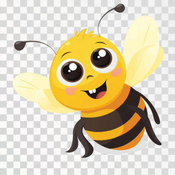 Cute Friendly Bee Cartoon Happy PNG picture