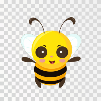 Cute Friendly Bee Cartoon Happy PNG picture