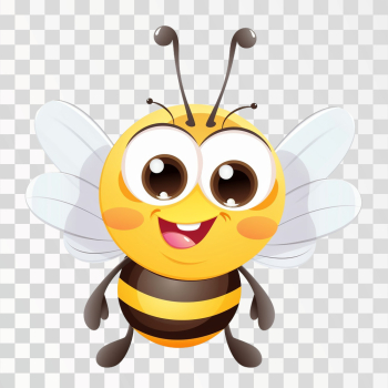 Cute Friendly Bee Cartoon Happy PNG picture