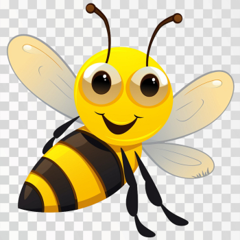 Cute Friendly Bee Cartoon Happy PNG picture