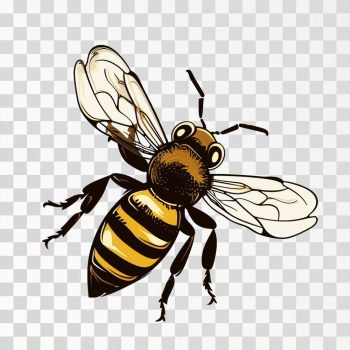 Cute Friendly Bee Cartoon Happy PNG picture