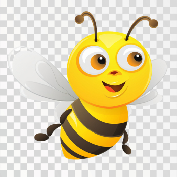 Cute Friendly Bee Cartoon Happy PNG picture