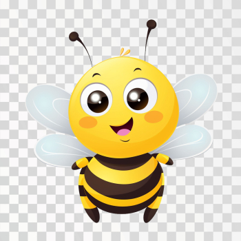 Cute Friendly Bee Cartoon Happy PNG picture