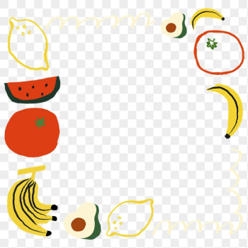 Cute fruit png doodle frame, | Free PNG - rawpixel