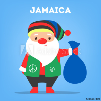 Cute funny Santa Claus of Jamaica Cute funny Santa Claus of Jamaica