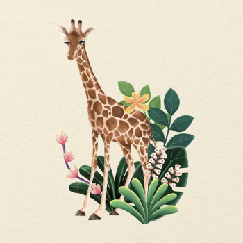 Cute giraffe, beige design, animal | Free Photo Illustration - rawpixel Cute giraffe, beige design, animal | Free Photo Illustration - rawpixel