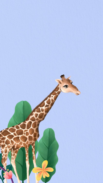 Cute giraffe blue iPhone wallpaper | Free Photo Illustration - rawpixel