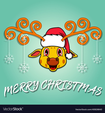 cute giraffe head cartoon christmas card wearing cute giraffe head cartoon christmas card wearing