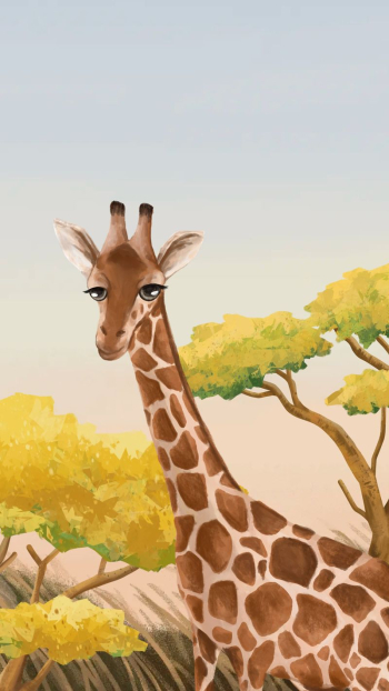 Cute giraffe iPhone wallpaper, gradient | Free Photo Illustration - rawpixel