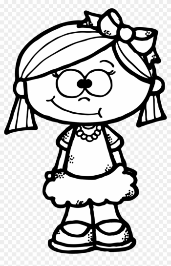 Cute Girl Clipart Freebie - Girl Black And White Clip Art