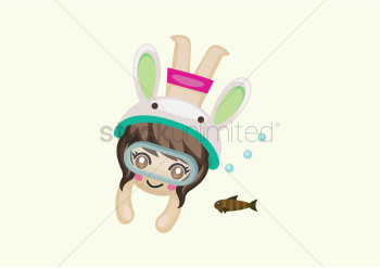 Cute girl swimming Cute girl swimming