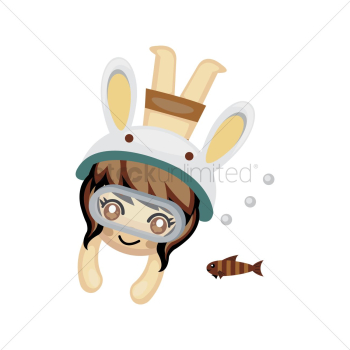 Cute girl swimming Cute girl swimming