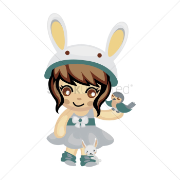 Cute girl with bird Cute girl with bird