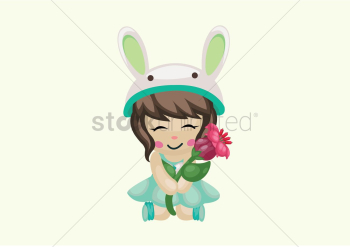 Cute girl with flower Cute girl with flower