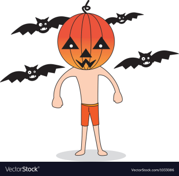Cute Halloween character Pumpkin vector image Cute Halloween character Pumpkin vector image