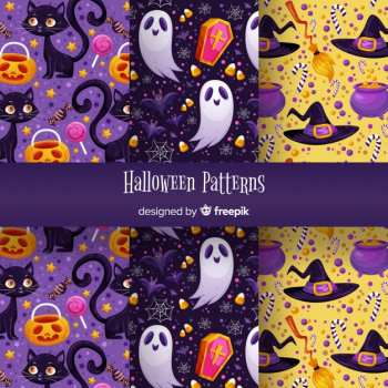 Cute halloween pattern set Cute halloween pattern set