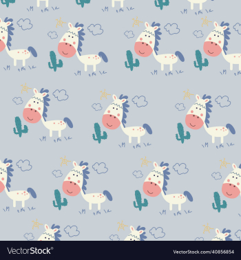 cute horse with cactus pattern cute horse with cactus pattern