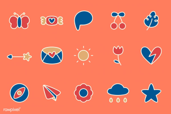 Cute icon stickers | Free stock vector - 892973 Cute icon stickers | Free stock vector - 892973