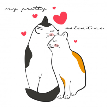 Cute illustration of cats for valentines Cute illustration of cats for valentines