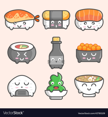 cute japanese cuisine character art design cute japanese cuisine character art design