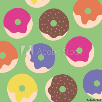 cute kawaii postcard with donuts pattern cute kawaii postcard with donuts pattern
