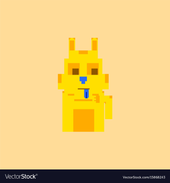 Cute kitten domestic pet pixel art vector image Cute kitten domestic pet pixel art vector image