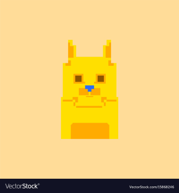 Cute kitten domestic pet pixel art vector image Cute kitten domestic pet pixel art vector image