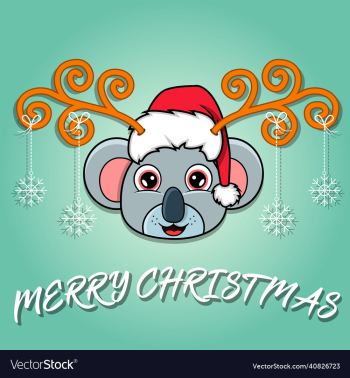 cute koala head cartoon christmas card wearing cute koala head cartoon christmas card wearing
