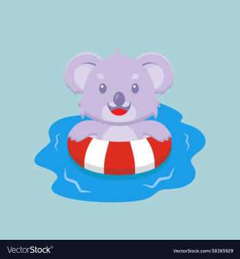 cute koala swimming summer cartoon cute koala swimming summer cartoon