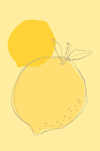 Cute lemon design space on yellow background Cute lemon design space on yellow background