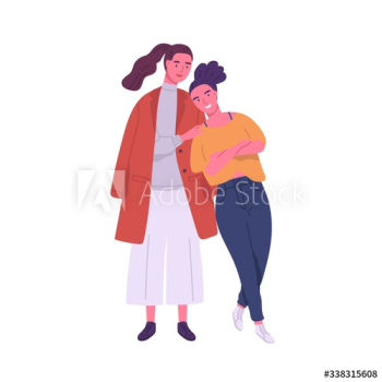 Cute lesbian couple isolated on white background Cute lesbian couple isolated on white background