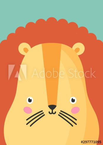 Cute lion snout flat vector illustration Cute lion snout flat vector illustration
