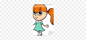 Cute Little Girl Cartoon Illustration Wall Mural • - Cartoon Little Girl Cute Little Girl Cartoon Illustration Wall Mural • - Cartoon Little Girl