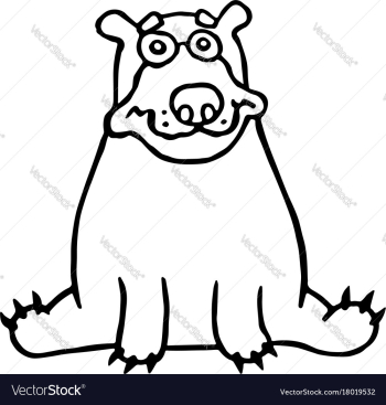 Cute lonely bear sitting and looking vector image Cute lonely bear sitting and looking vector image
