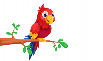 Cute macaw cartoon sitting on branch Free Vector Cute macaw cartoon sitting on branch Free Vector
